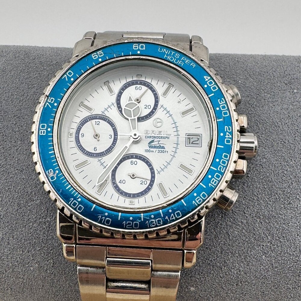 Vintage and Very Rare BREIL Manta 10 ATM Italian Dive Watch New battery